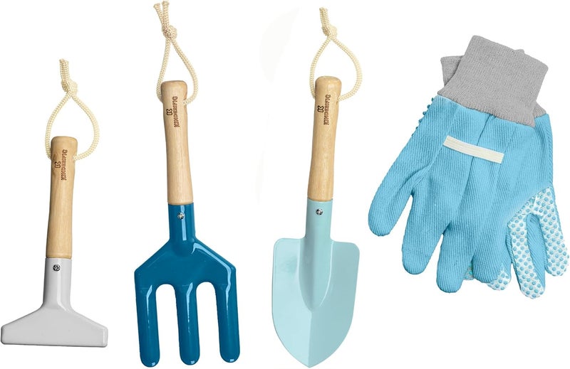Kinderific Gardening Set, Tool Kit, for Kids, STEM, Includes Tote Bag, Spade, Watering Can, Rake, Fork, Trowel and Gloves (Camo Quest) - Image 2